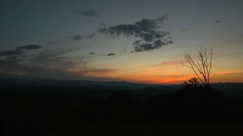 Mountain Sunset | Red and orange sky-08 Stock Footage 86887778