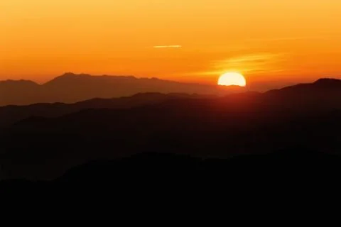 Mountain sunset sky Stock Photos