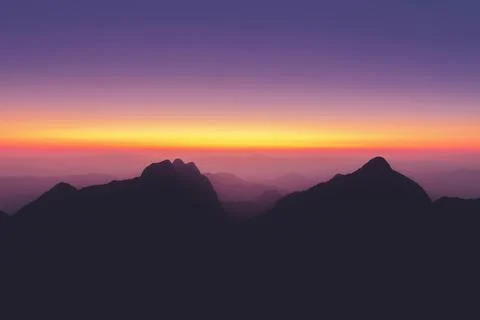 Mountain sunset sky Foto stock