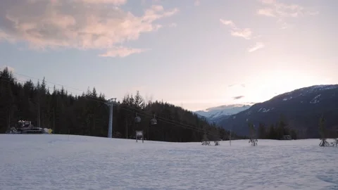 Mountain sunset, snow, high alpine, snowy peak. 4K 24FPS. Video stock 238612211