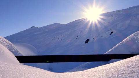 Mountain sunset. snow winter landscape background Video stock 37127545