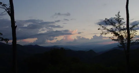 Mountain Sunset Time Lapse in Western North Carolina Видео 347239929