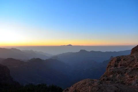 Mountain sunset view Stock Photos