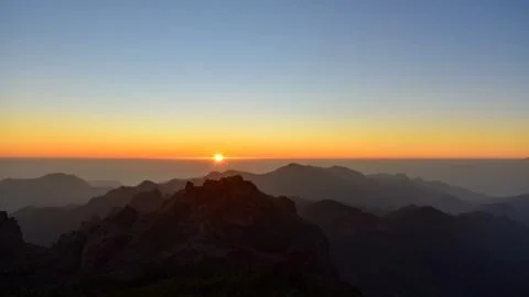 Mountain sunset view Stock Photos