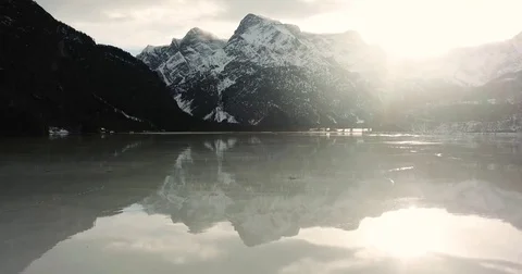 Mountain sunset warm image Stock Footage 84089910