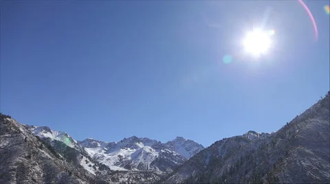 Mountain sunshine winter landscape Stock Footage 67968790