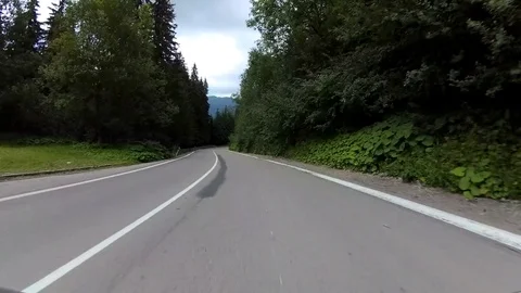 Mountain Switchback Road Dash Cam POV Fast Motion Stock Footage 79097840