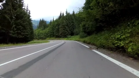 Mountain Switchback Road Dash Cam POV Stock Footage 79100091