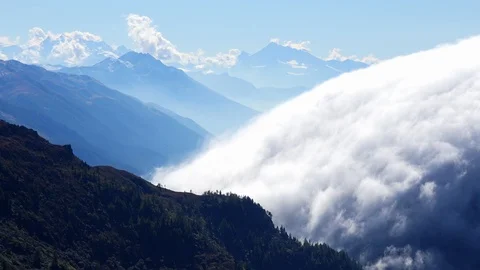 Mountain Switzerland Cloud Wave FullHD 25fps Stock Footage