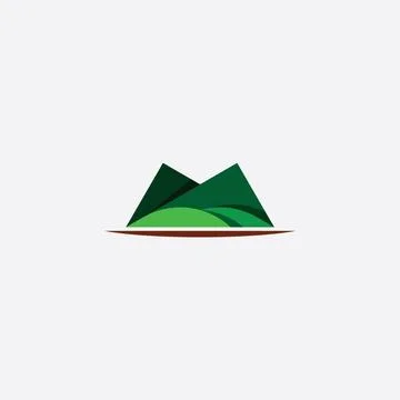 Mountain symbol vector green icon element Illustrazione stock