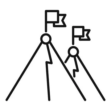 Mountain target effort icon outline vector. Business work 스톡 일러스트
