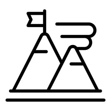 Mountain target icon outline vector. Company trust Stock Illustration