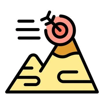 Mountain target icon vector flat Stock Illustration
