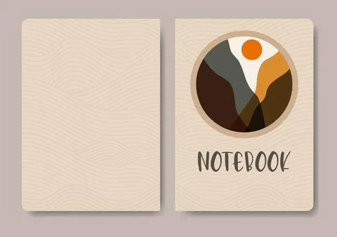 Mountain template for cover pages, notebook, book Stock Illustration