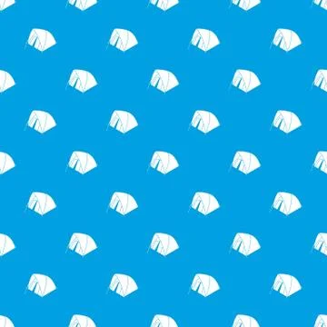Mountain tent pattern seamless blue Stock Illustration