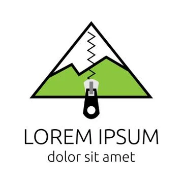 Mountain-tent with zipper Stock Illustration