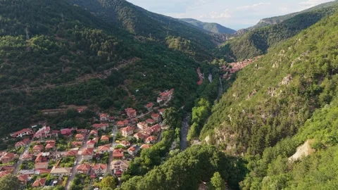 Mountain Terrain and Forest Landscape in Bachkovo Bulgaria 스톡 동영상 344763262