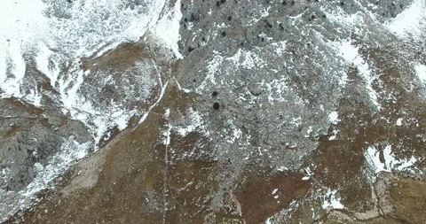 Mountain Terrain Top View In a Winter Day, 4k Drone Shot Stock Footage 171244058