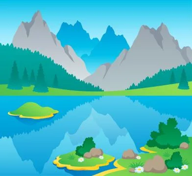 Mountain theme landscape  Stock Illustration