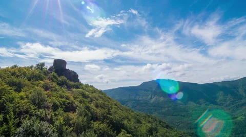 Mountain time lapse with old ruins Stock Footage 58617294