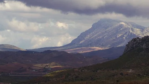 Mountain timelapse in autumn mediterranean landscape Stock Footage 70392144