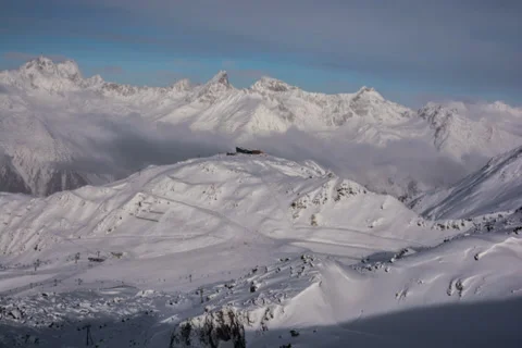 Mountain top cable car station Ischgl time lapse 6K Stock Footage 36149751