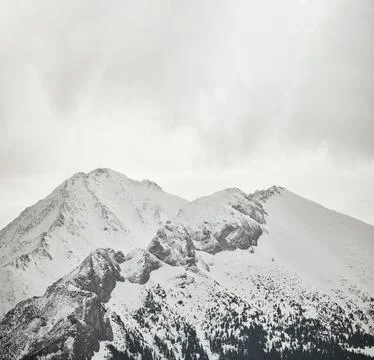Mountain top covered with a snow Stock Photos