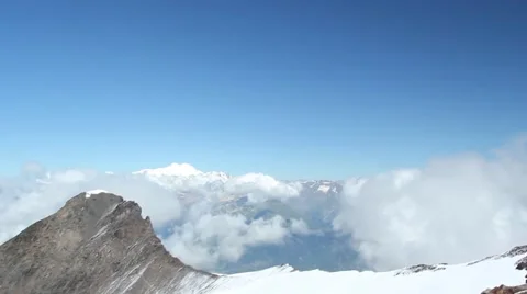 On a mountain top overlooking admires Stock Footage 41513807
