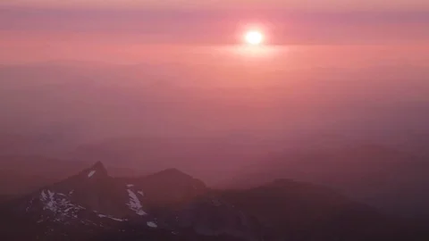 Mountain Top Purple Sunset Stock Footage 81532746