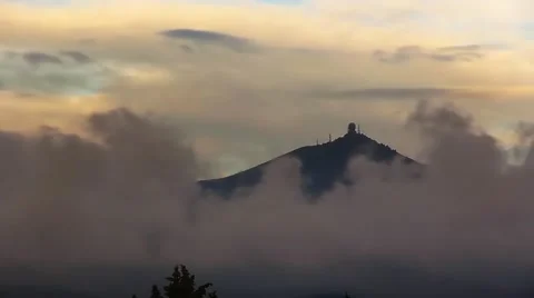 Mountain top with radar building Stock Footage 51967464