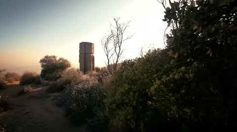 Mountain top Ruin slider shot at Sunset Video stock 40387336
