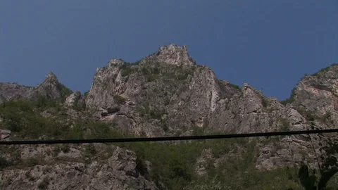 Mountain top from the train window Stock Footage 93963184