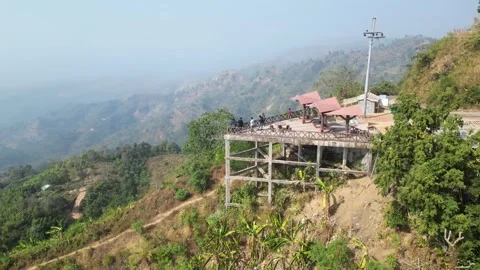 Mountain top view point titanic view bandarban bangladesh winter noon Stock Footage 300936928