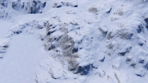 Mountain Top View in Winter With Snow 4K Animation 3D Rendering Stock Footage 122249369