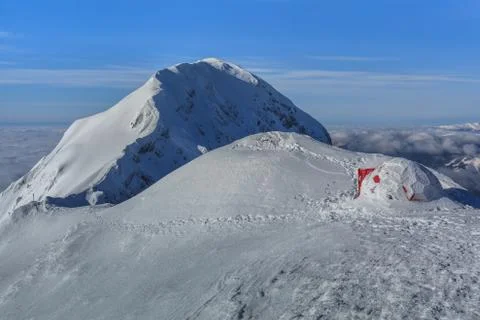 Mountain top in winter Stock Photos