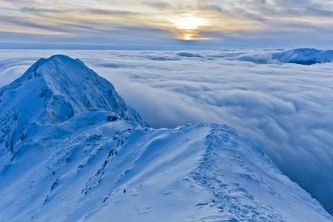 Mountain top in winter Stock Photos