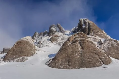 Mountain top in winter Stock Photos