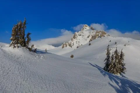 Mountain top in winter Stock Photos