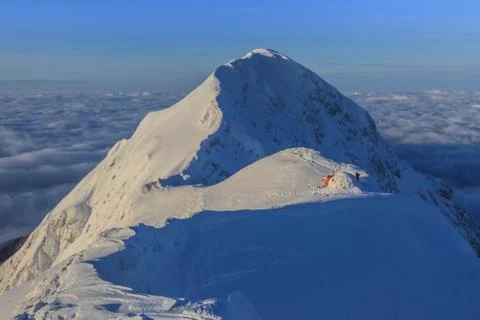 Mountain top in winter Stock Photos