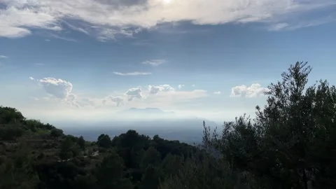 Mountain tops above the clouds landscape Stock Footage 154595073