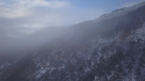Mountain tops covered with snow Stock Footage 104559254