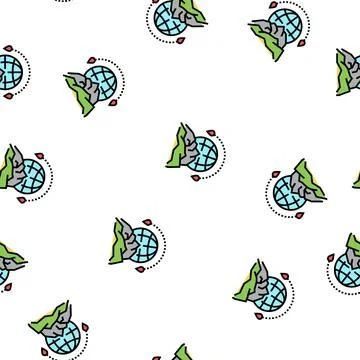 Mountain tourism vector seamless pattern Stock Illustration