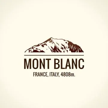 Mountain tourist vector logo. Emblem Mount adventures outdoors. Icon of the Stock Illustration