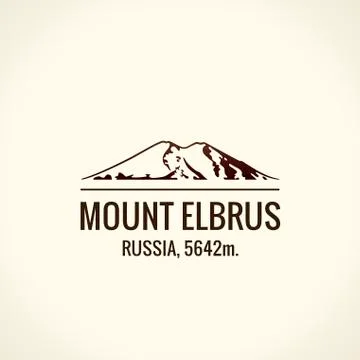 Mountain tourist vector logo. Emblem Mount adventures outdoors. Icon of the Stock Illustration