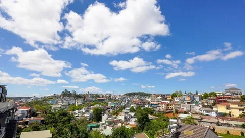 Mountain Town Cloud Time Lapse, Dalat Vietnam Stock Footage 127369775