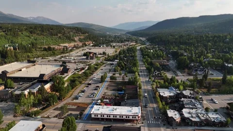 Mountain Town Hyperlapse Breckenridge CO Morning Aerial 4K Stock Footage 324296189