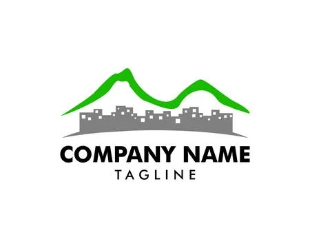 Mountain Town Logo Icon Design Stock-Illustration