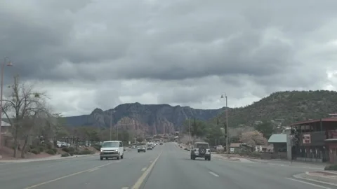 Mountain Town Main Road Stock Footage 278190594