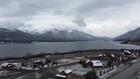 Mountain Town River Stock Footage 170395401