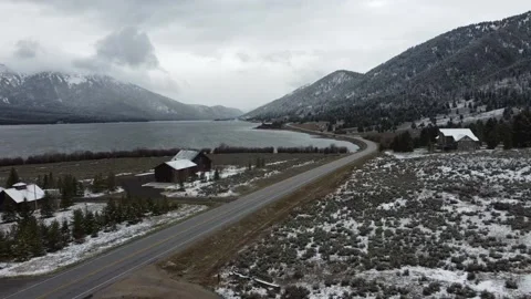 Mountain Town Road Stock Footage 170395346